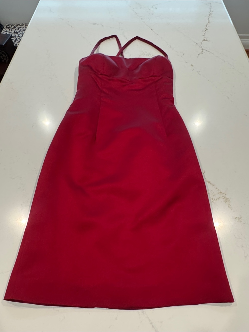 Nicole Miller Red Strappy Midi Dress and wrap